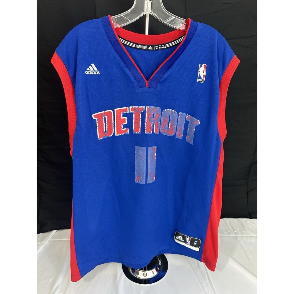 Adidas Detroit Pistons Isiah Thomas 11 Jersey Men Medium Blue Red NBA Basketball